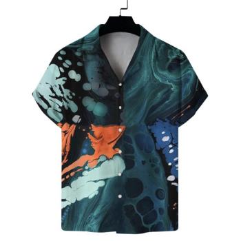 Casual 3D geometric loose lapel shirt 休閑3D幾何寬松翻領襯衣