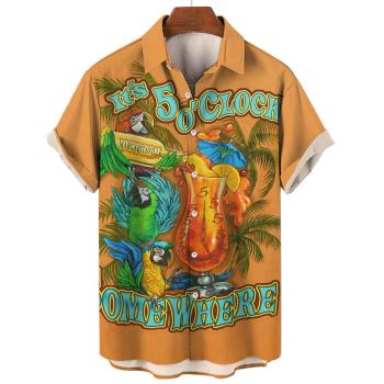 Holiday 3D print loose lapel shirt 度假3D印花寬松翻領襯衣