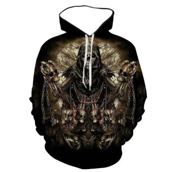 Sports 3D skull print loose hoodie 運動3D骷髏印花寬松連帽衫