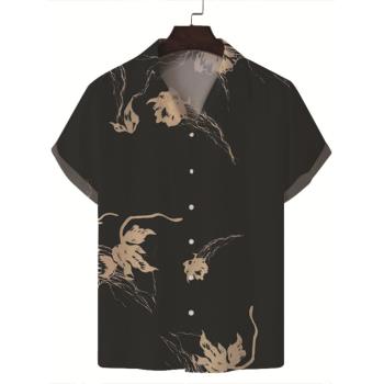 Casual 3D printed plus-size lapel shirt 休閑3D大碼翻領襯衣