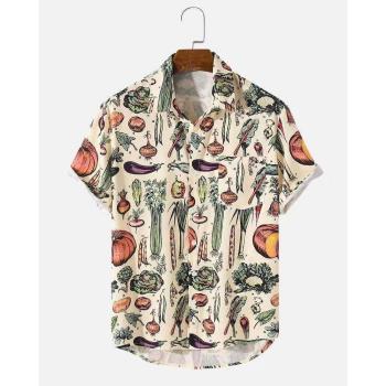 3D printed plus-size short-sleeved shirt 3D印花大碼短袖襯衫