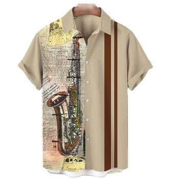 Simple 3D loose lapel short sleeve shirt 簡約3D寬松翻領襯衫