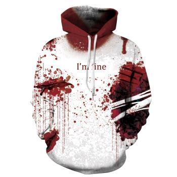 3D Digital Printing Sweatshirt Hoodie 血跡3D印花 長袖連帽衫