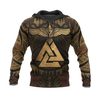 維京圖騰3D印花連帽衫Viking Totem 3D Print Long Sleeve Hoodie