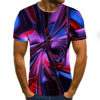 幾何圖 案3D印花男T恤Geometric Pattern 3D Print Mens T-Shirt