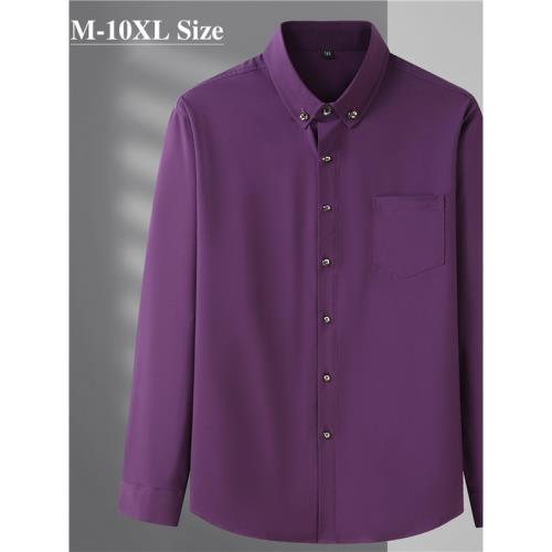 Loose Stretch Solid Business Shirt寬松彈力純色商務男士襯衫