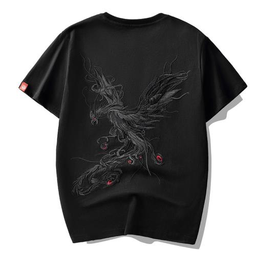Chinese style phoenix embroidery T-shirt中國風鳳凰刺繡T恤男|T恤