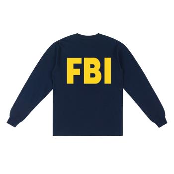 美劇FBI印花探員T恤純棉寬松長袖秋季打底衫男青年識別服美式潮流