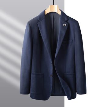 春秋新款品牌純羊毛小西裝男士韓版修身青年商務休閑西服上衣外套