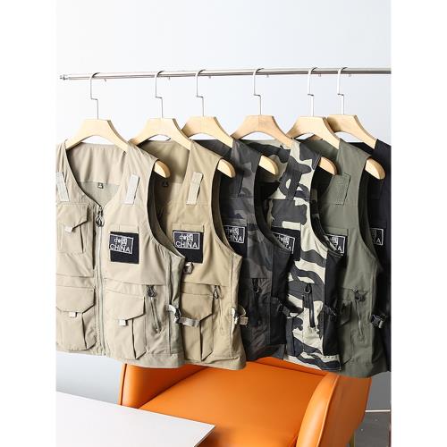 機能風多口袋！戶外工裝！秋季男士外貿休閑登山釣魚戰術馬甲背心