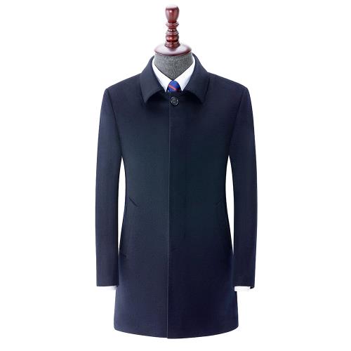 LHD9008短順藏青中長款毛呢大衣