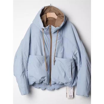 今年流行爆款短款連帽棉服女秋冬款2025冬季新款夾棉加厚保暖外套