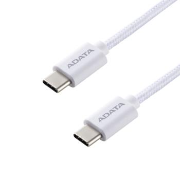 威剛 ADATA USB-C to USB-C 充電傳輸線 編織線 快充 白色