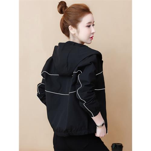 2025春秋新款外套女寬松減齡洋氣百搭小個子薄款連帽工裝夾克上衣