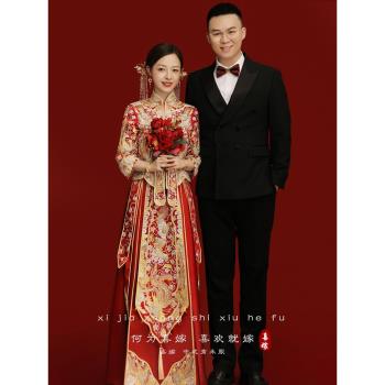 龍鳳褂婚服2025新款新娘結婚嫁衣重工中式敬酒禮服顯瘦秀禾服秋冬