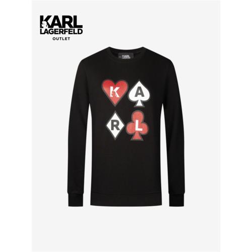 KARL LAGERFELD卡爾拉格斐春季新款撲克牌LOGO裝飾衛衣老佛爺