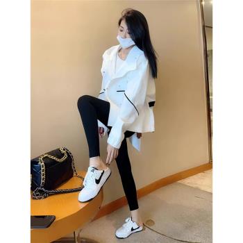 白色工裝外套女2025春季新款寬松高階感小個子運動休閑棒球服上衣