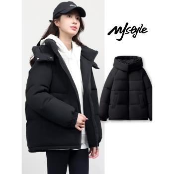 MJstyle麵包服棉衣棉服女2025新款秋冬季黑色外套厚oversize棉襖