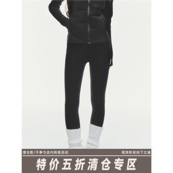 101PASSION加厚羊絨保暖打底鯊魚褲女秋冬外穿高腰黑色瑜伽芭比褲