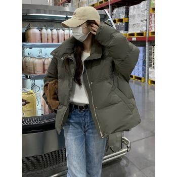 短款羽絨服女冬季2025新款小個子韓版寬松學生加厚立領白鴨絨外套