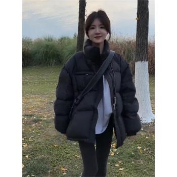 小個子中長款加厚白鴨絨羽絨服女2024冬季新款寬松保暖麵包服外套