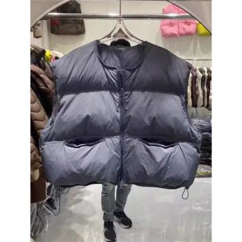 2025秋冬季新款時尚羽絨棉服女馬甲短款圓領加厚寬松背心坎肩外套