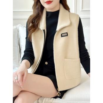 馬甲女款2025新款春秋加厚坎肩時髦洋氣馬夾女毛衣背心外套女秋冬