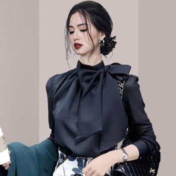 高階感時尚洋氣襯衫女長袖2024年秋季新款職業女裝設計感小眾上衣