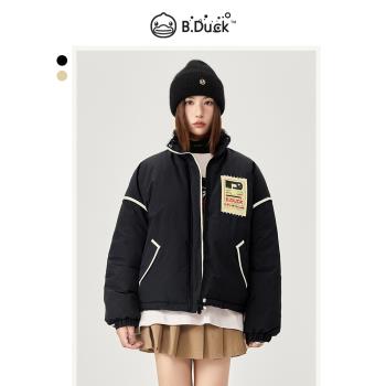 B.Duck小黃鴨女裝棉服外套年冬季新款寬松潮酷復古保暖厚棉衣