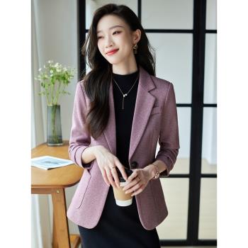 毛呢小西裝外套女春秋2025新款韓版修身小個子洋氣時尚西服女上衣