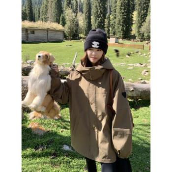 ins超好看韓版加絨加厚工裝派克服女冬新小個子戶外寬松棉衣外套