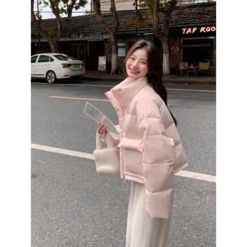 粉色奶fufu甜美加厚小個子羽絨服