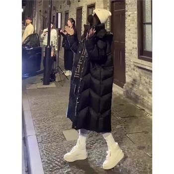 羽絨棉服女過膝長款2025冬裝寬松設計感棉襖百搭洋氣加厚保暖外套