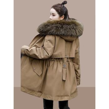 中長款冬裝加絨派克服2022冬季新款今年流行棉衣棉服棉襖女士外套