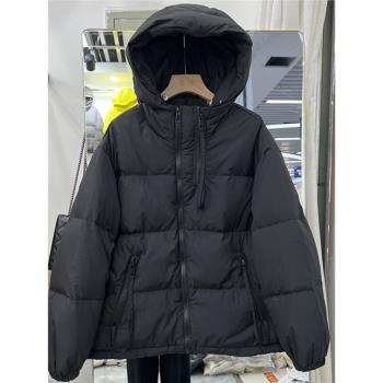 歐貨時尚連帽羽絨棉服女2024年秋冬新設計感寬松大碼棉襖棉衣外套