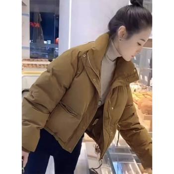 2025年新款小個子短款羽絨棉服女冬季夾棉外套保暖加厚麵包服棉服