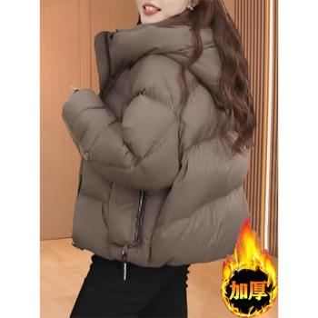 棉服女2025年新款冬季小個子爆款寬松休閑百搭加厚保暖麵包服連帽