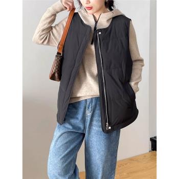 時尚輕薄羽絨馬甲女款秋冬2025新款外穿坎肩白鴨絨背心羽絨服馬夾