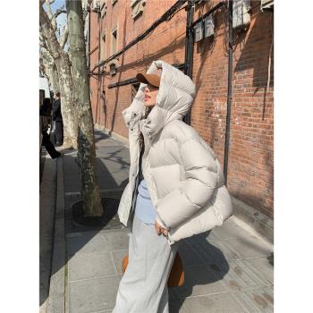 白鵝絨羽絨服女冬季2024新款短款超好看雲朵泡芙超輕無膽加厚外套