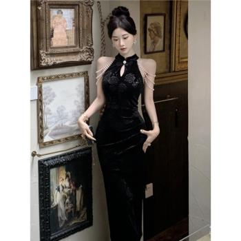 金晨安娜發牌禮服高階感宴會旗袍
