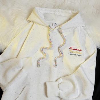 設計感字母刺繡連帽衛衣女2025秋季oversize小眾寬松慵懶薄款外套