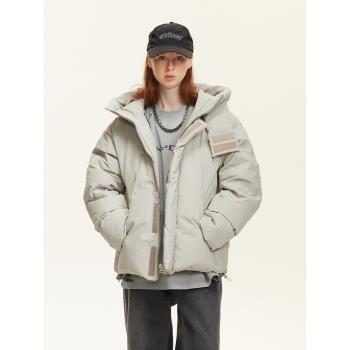 復古加厚保暖鴨絨連帽羽絨服女冬季冬季高階感休閑情侶防風外套潮