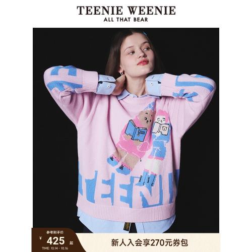 TeenieWeenie小熊&吾空空聯名寬松圓領套頭毛衣針織衫女
