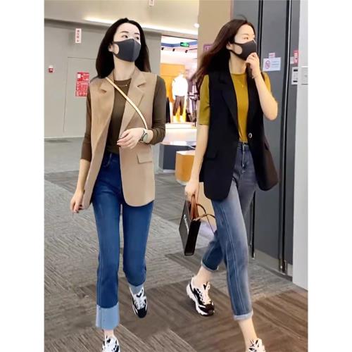 西裝馬甲女夏季2025新款爆款洋氣時尚無袖背心西服馬夾坎肩薄外套