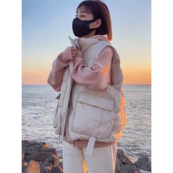 短款羽絨馬甲女春秋冬季2025新款爆外穿韓版小個子羽絨服背心馬夾