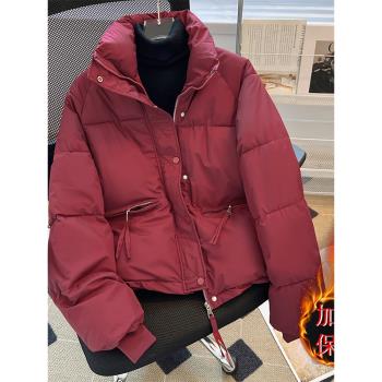 羽絨麵包服女款2025冬季小個子短款加厚女士棉衣棉服立領外套棉襖