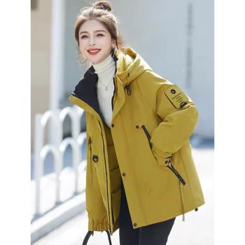 派克羽絨棉服女2025年秋冬季新款爆款棉衣工裝加厚時尚沖鋒衣外套