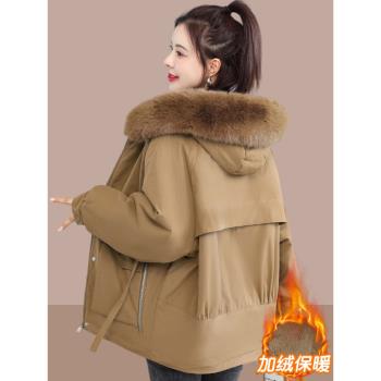 羽絨棉服女款2025新款小個子時尚寬松保暖棉衣棉襖冬季派克服外套
