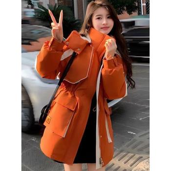 2024冬季新款沖鋒衣棉服女小個子收腰時尚高階感派克服保暖外套