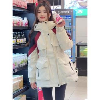 工裝派克羽絨棉服女2025冬季新款洋氣休閑中長款加厚連帽夾棉外套